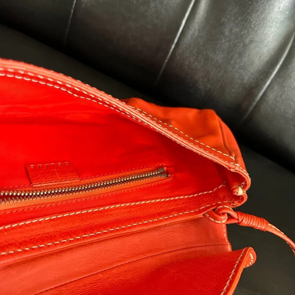 Celine Shoulder Mini Bag Baguette Orange Leather Made in Italy - Picture 9 of 16